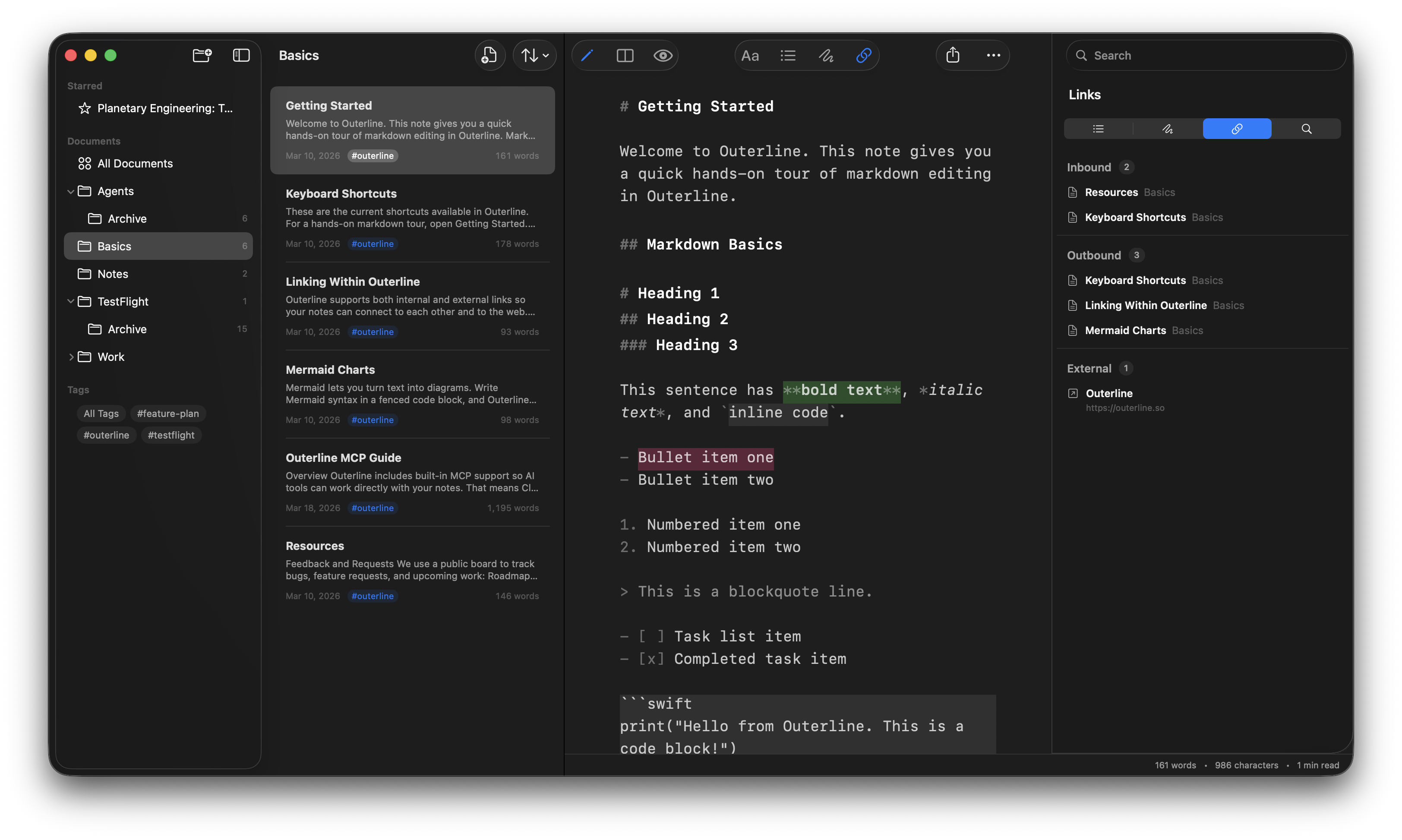 Outerline app preview